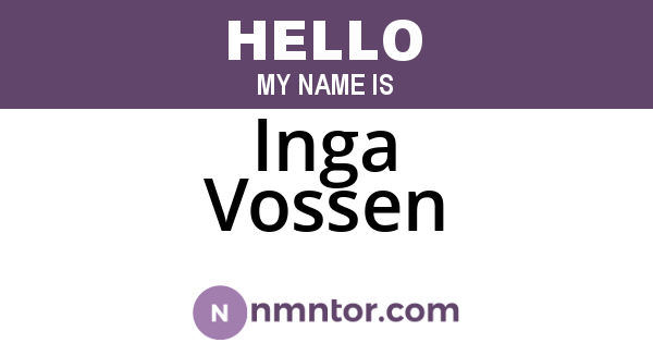 Inga Vossen
