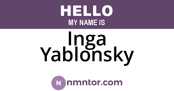 Inga Yablonsky
