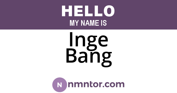 Inge Bang