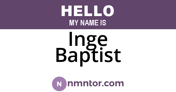 Inge Baptist