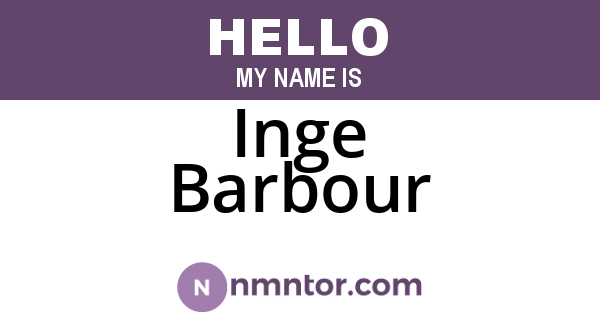 Inge Barbour