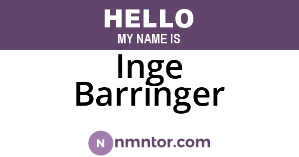Inge Barringer