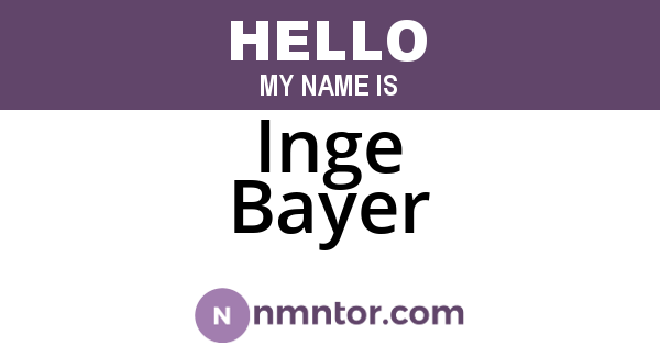 Inge Bayer