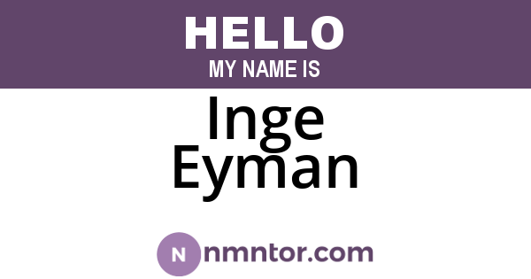 Inge Eyman