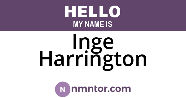 Inge Harrington