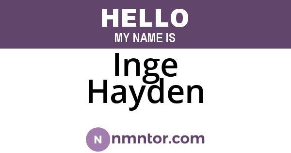 Inge Hayden