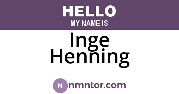 Inge Henning