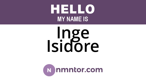 Inge Isidore