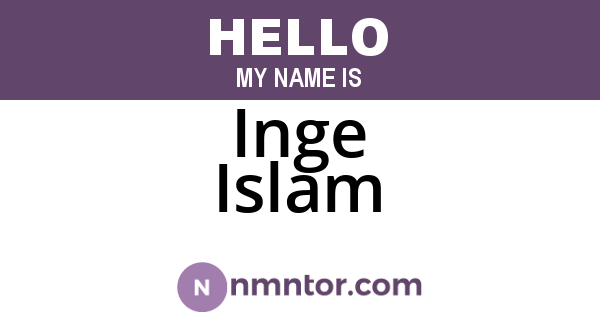 Inge Islam