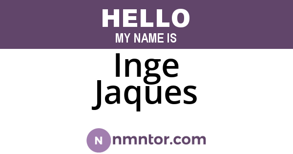 Inge Jaques