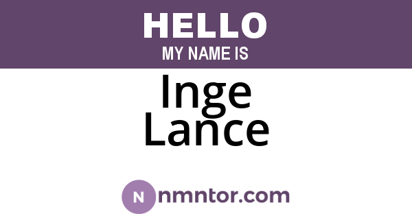 Inge Lance
