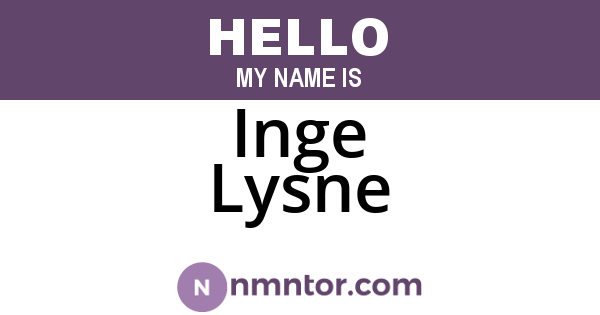 Inge Lysne