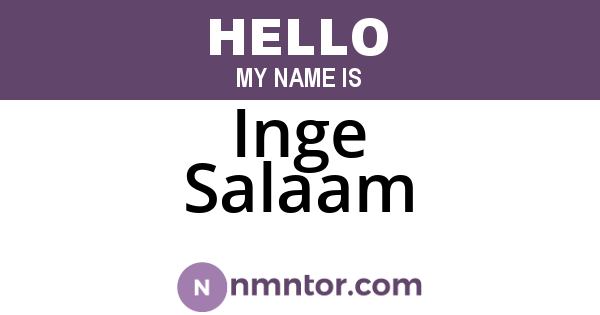 Inge Salaam