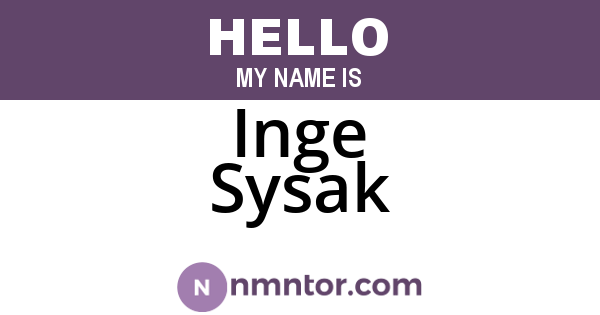 Inge Sysak