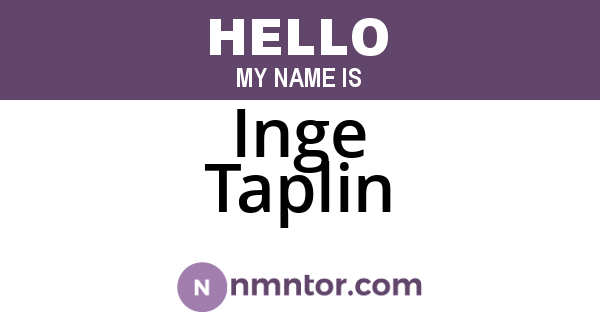 Inge Taplin