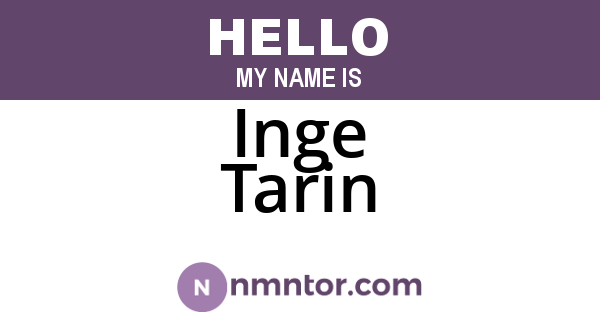 Inge Tarin