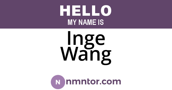 Inge Wang