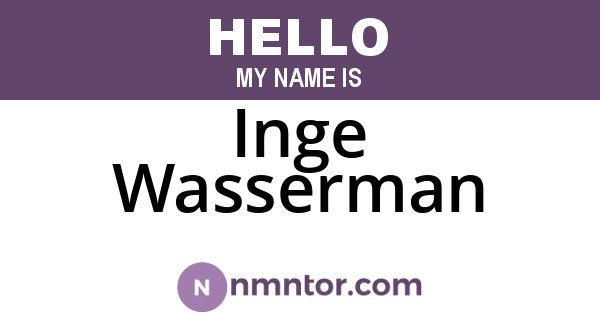 Inge Wasserman