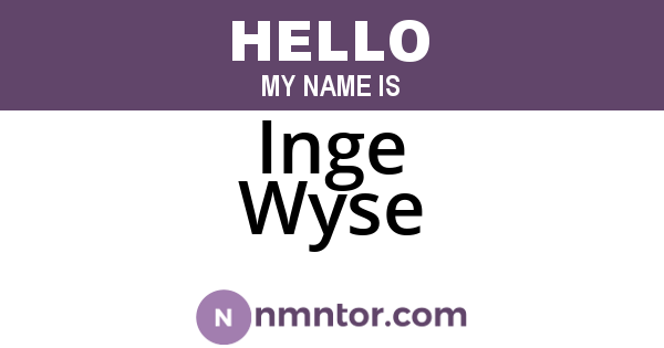 Inge Wyse