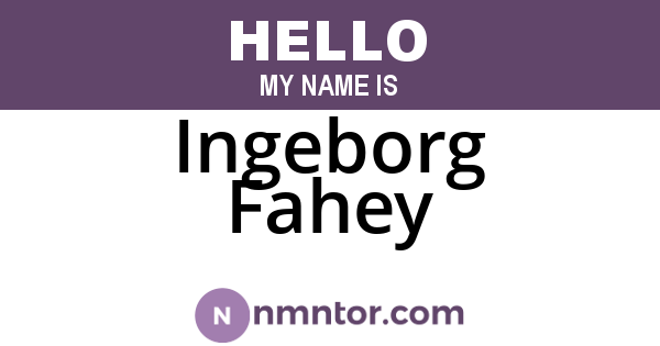 Ingeborg Fahey