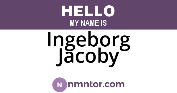 Ingeborg Jacoby