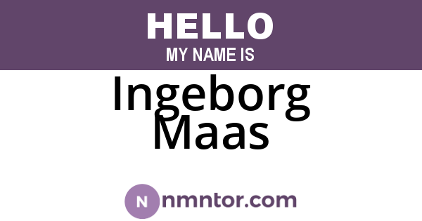 Ingeborg Maas