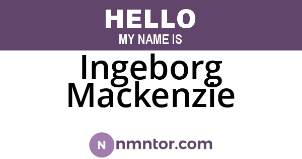 Ingeborg Mackenzie