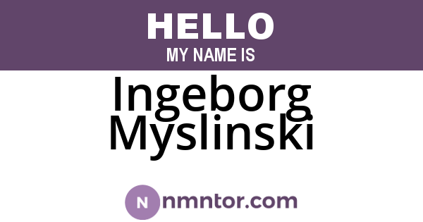 Ingeborg Myslinski