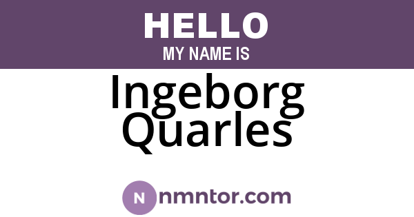 Ingeborg Quarles