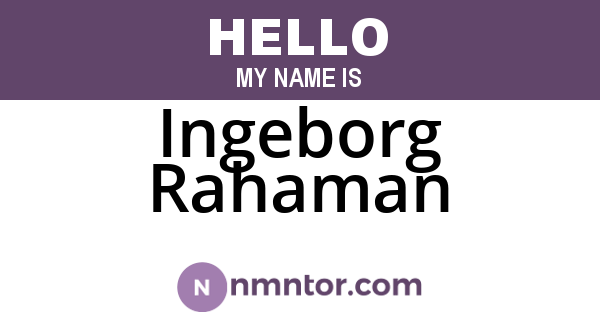 Ingeborg Rahaman