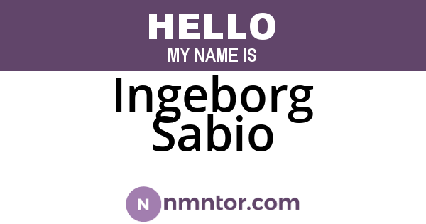 Ingeborg Sabio