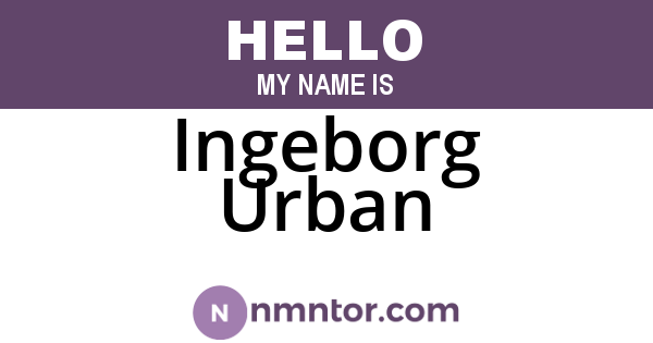 Ingeborg Urban