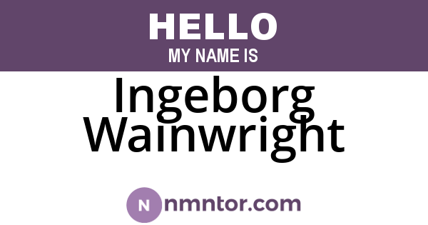 Ingeborg Wainwright