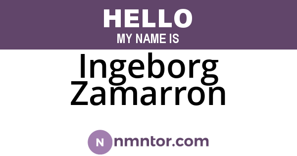Ingeborg Zamarron