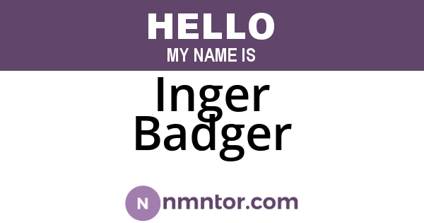 Inger Badger