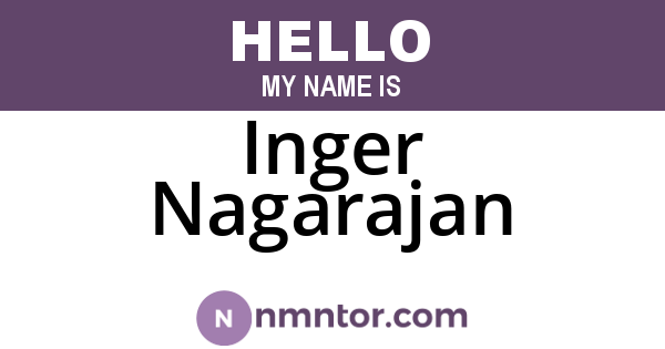 Inger Nagarajan