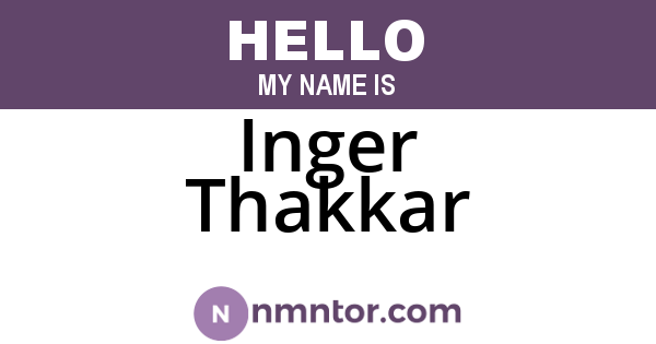 Inger Thakkar