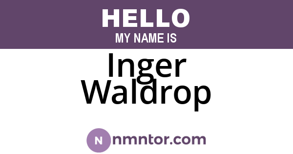 Inger Waldrop