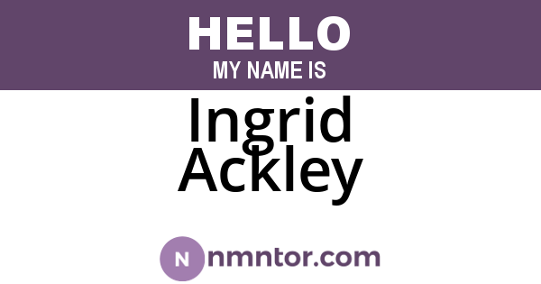 Ingrid Ackley