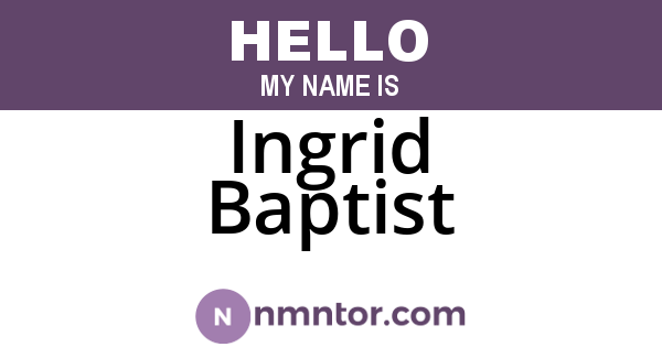 Ingrid Baptist
