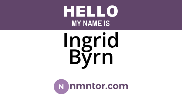 Ingrid Byrn