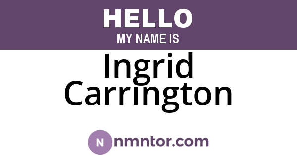 Ingrid Carrington