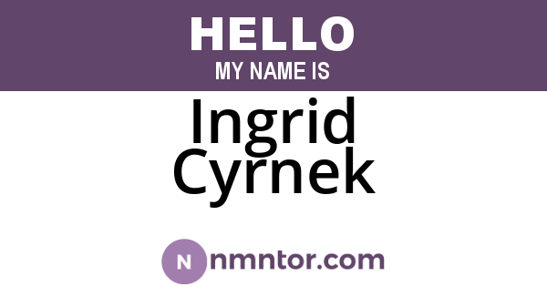 Ingrid Cyrnek