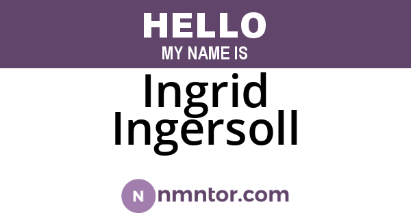Ingrid Ingersoll