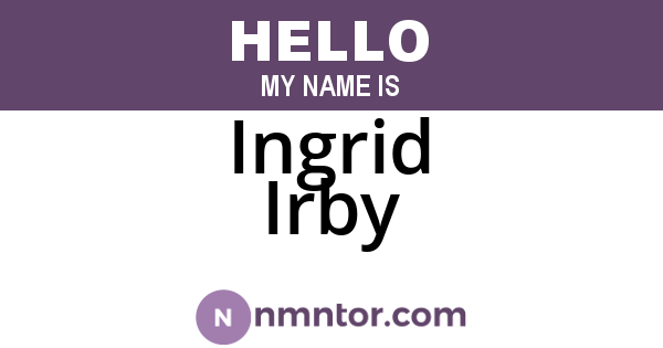 Ingrid Irby