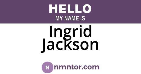 Ingrid Jackson