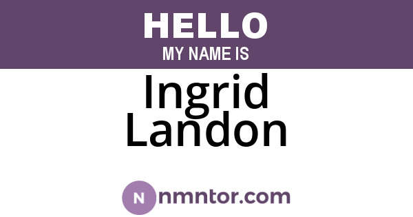 Ingrid Landon