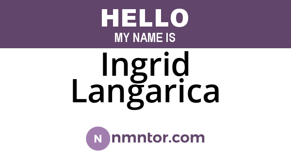 Ingrid Langarica