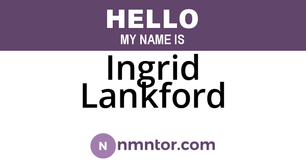 Ingrid Lankford