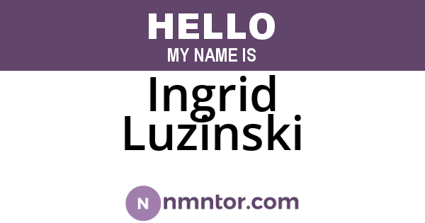 Ingrid Luzinski